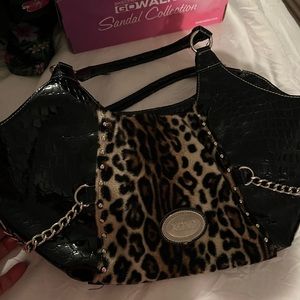 XOXO leopard and black style bag New!
